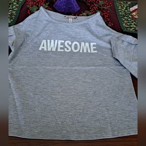 Speechless Girls Long Sleeve Ruffle Screen Tee Size: Large (girls)